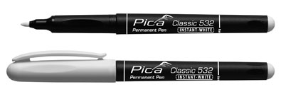 Pica Permanent Pen / White / Fine